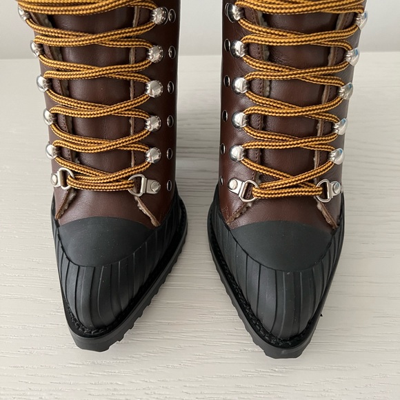 Chloe Rylee shearling-trimmed leather and rubber ankle boots 39 - Picture 5 of 7